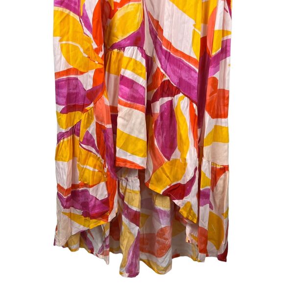 Abel The Label Anthropologie Womens Multicolor Floral High Low Swing Dress Small - Picture 4 of 6